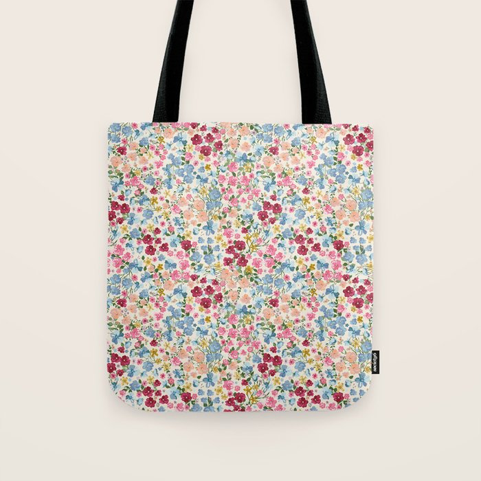 Blooming Cottage Garden Boho Ditsy Floral Tote Bag Gallery Image 1