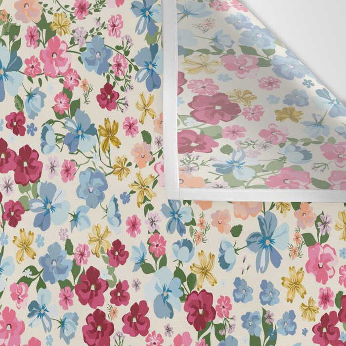 Blooming Cottage Garden Boho Ditsy Floral Wall Tapestry Gallery Image 3