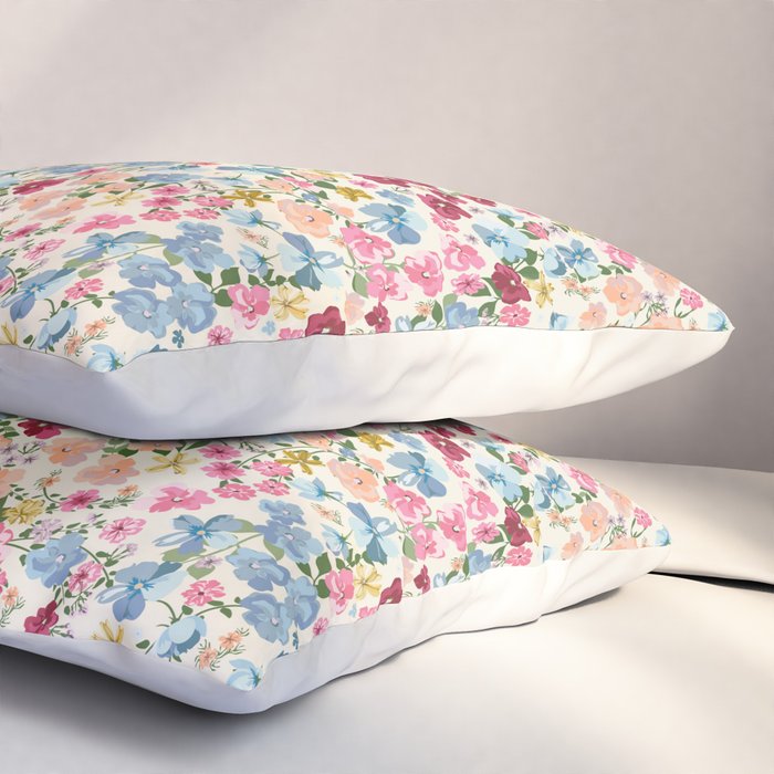 Blooming Cottage Garden Boho Ditsy Floral Pillow Sham Gallery Image 3