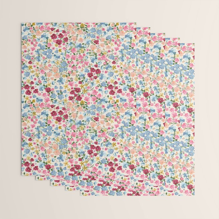 Blooming Cottage Garden Boho Ditsy Floral Wrapping Paper Gallery Image 3