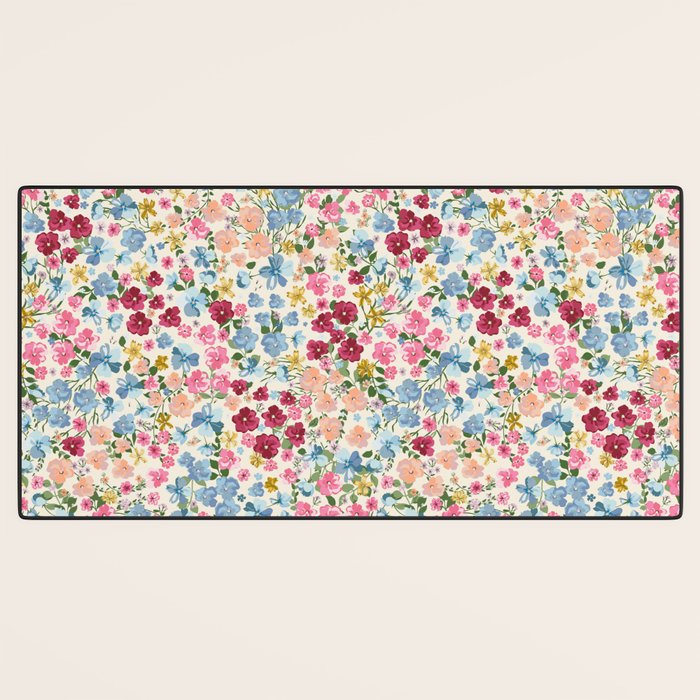 Blooming Cottage Garden Boho Ditsy Floral Desk Mat Gallery Image 3