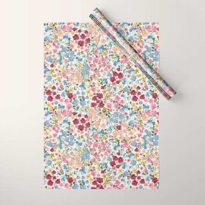 Blooming Cottage Garden Boho Ditsy Floral Wrapping Paper Gallery Image 1