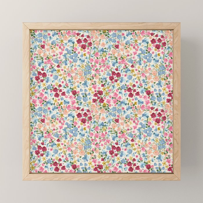 Blooming Cottage Garden Boho Ditsy Floral Mini Art Print Gallery Image 1
