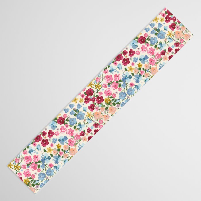 Blooming Cottage Garden Boho Ditsy Floral Table Runner Gallery Image 3