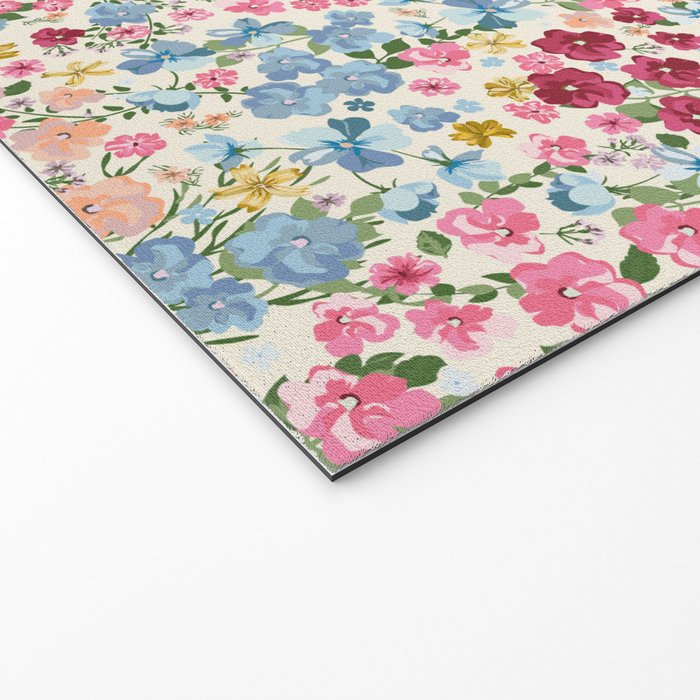 Blooming Cottage Garden Boho Ditsy Floral Welcome Mat Gallery Image 2