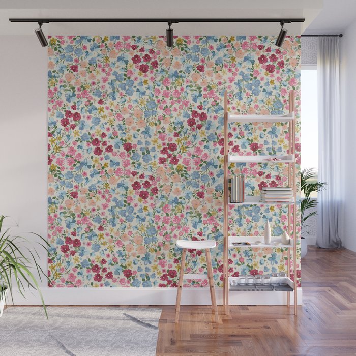 Blooming Cottage Garden Boho Ditsy Floral Wall Mural Gallery Image 1