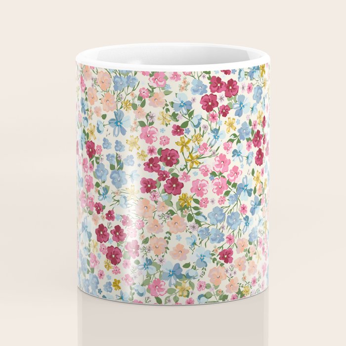 Blooming Cottage Garden Boho Ditsy Floral Coffee Mug Gallery Image 4