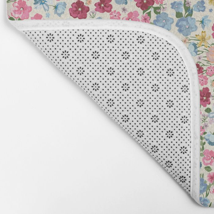 Blooming Cottage Garden Boho Ditsy Floral Bath Mat Gallery Image 2