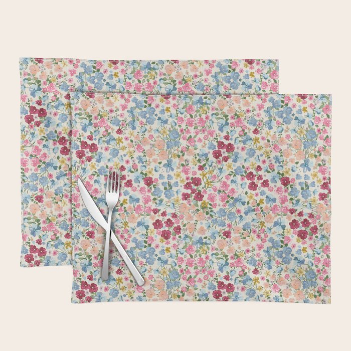 Blooming Cottage Garden Boho Ditsy Floral Placemat Gallery Image 1