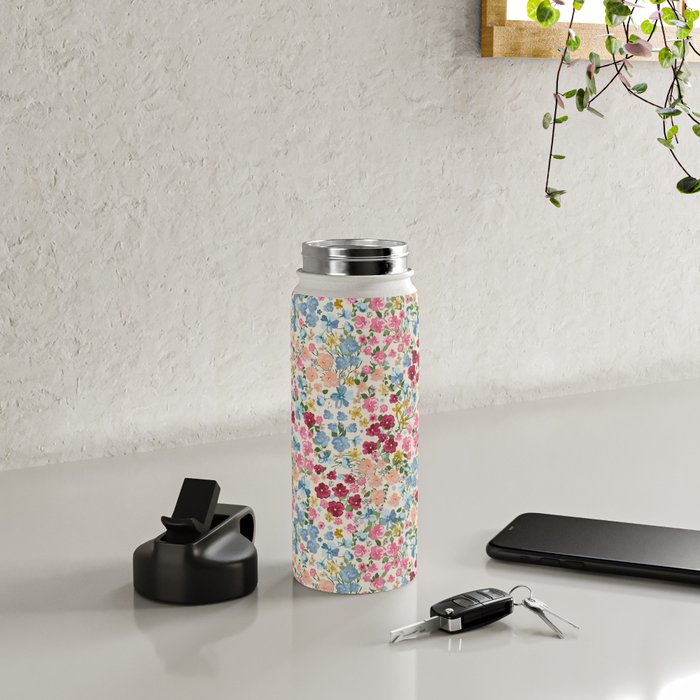 Blooming Cottage Garden Boho Ditsy Floral Water Bottle Gallery Image 4