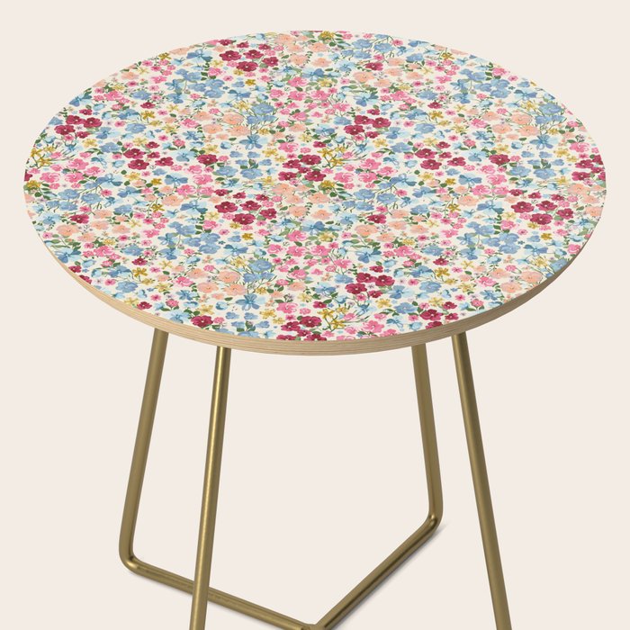 Blooming Cottage Garden Boho Ditsy Floral Side Table Gallery Image 2