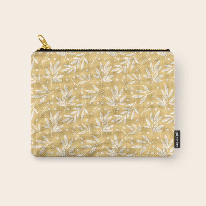 Botanic Pattern - White Yellow Carry All Pouch Gallery Image 1