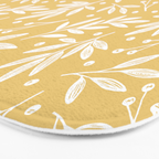 Botanic Pattern - White Yellow Bath Mat Gallery Image 3