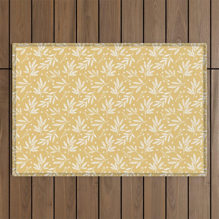 Botanic Pattern - White Yellow Outdoor Rug Gallery Image 1