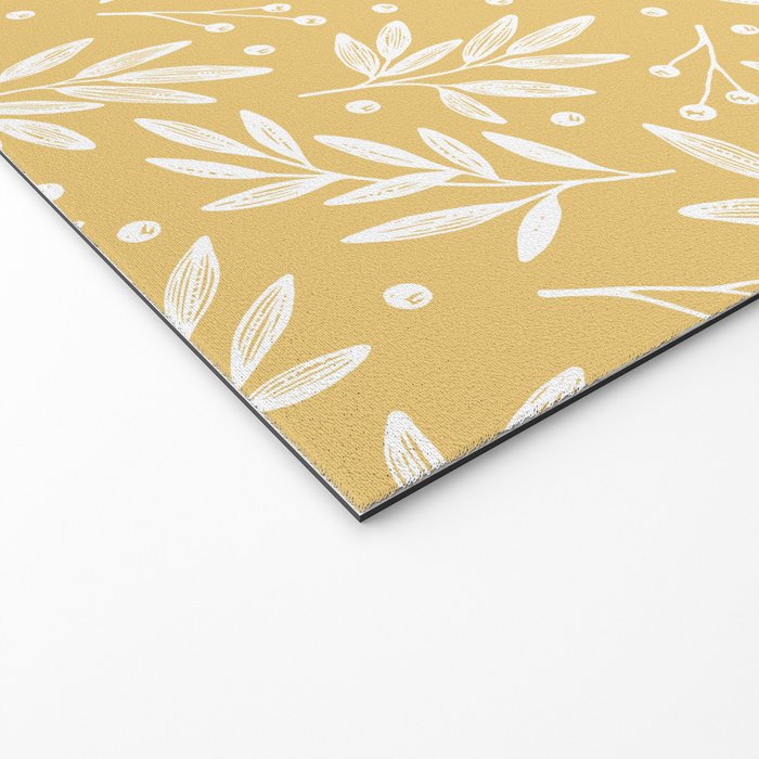 Botanic Pattern - White Yellow Welcome Mat Gallery Image 2