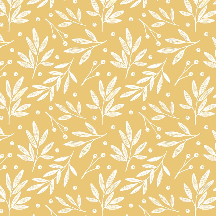 Botanic Pattern - White Yellow Coffee Mug Gallery Image 2