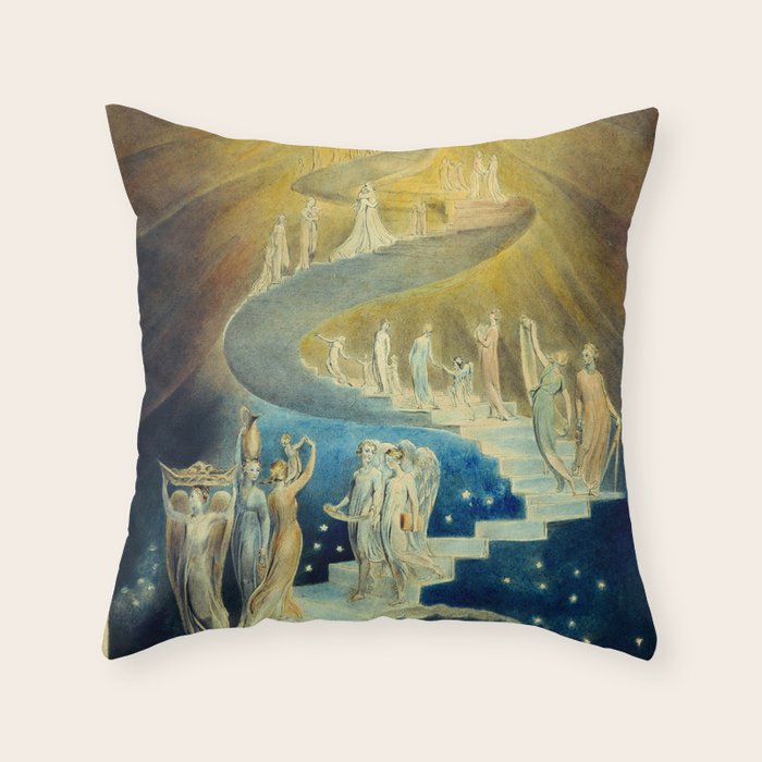 "Jacob's Dream" by William Blake (1805) Throw Pillow Gallery Image 6