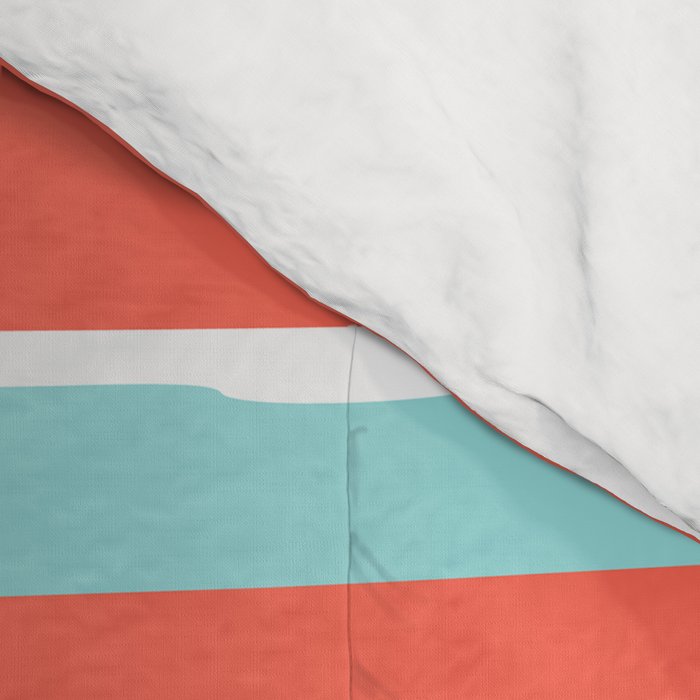 Colorful Stripes, Coral, Teal and Aqua Comforter Gallery Image 4