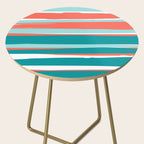 Colorful Stripes, Coral, Teal and Aqua Side Table Gallery Image 2