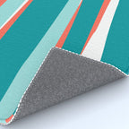 Colorful Stripes, Coral, Teal and Aqua Rug Gallery Image 4
