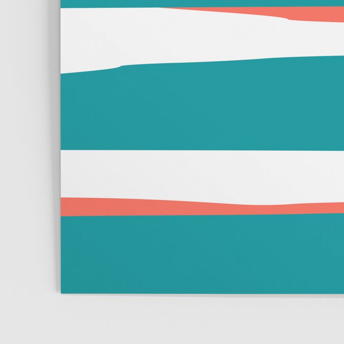 Colorful Stripes, Coral, Teal and Aqua Poster Gallery Image 3