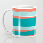 Colorful Stripes, Coral, Teal and Aqua Coffee Mug Gallery Image 3