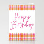 Summer Plaid Pink Orange Green White Stationery Card Gallery Image 2