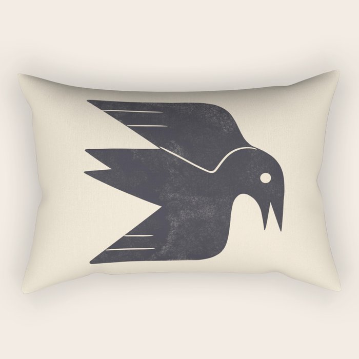 Minimal Blackbird No. 3 Rectangular Pillow Gallery Image 2