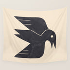 Minimal Blackbird No. 3 Wall Tapestry Gallery Image 4