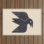 Minimal Blackbird No. 3 Outdoor Rug Gallery Image 1