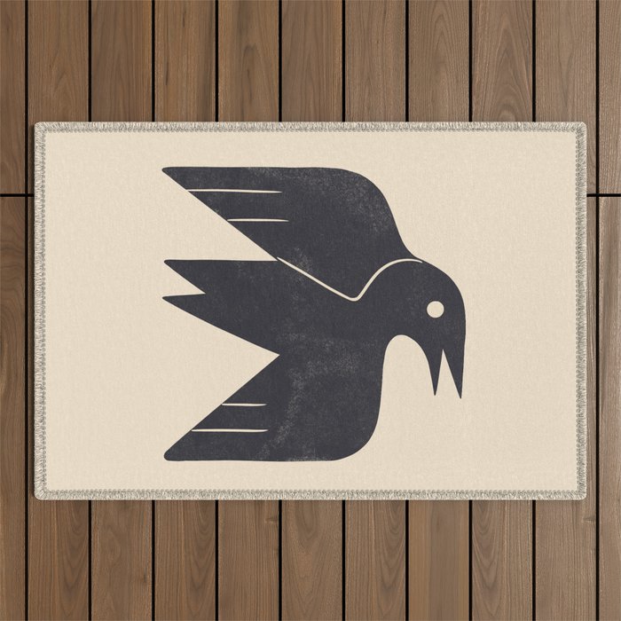 Minimal Blackbird No. 3 Outdoor Rug Gallery Image 1