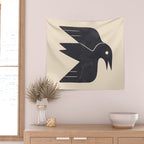 Minimal Blackbird No. 3 Wall Tapestry Gallery Image 2