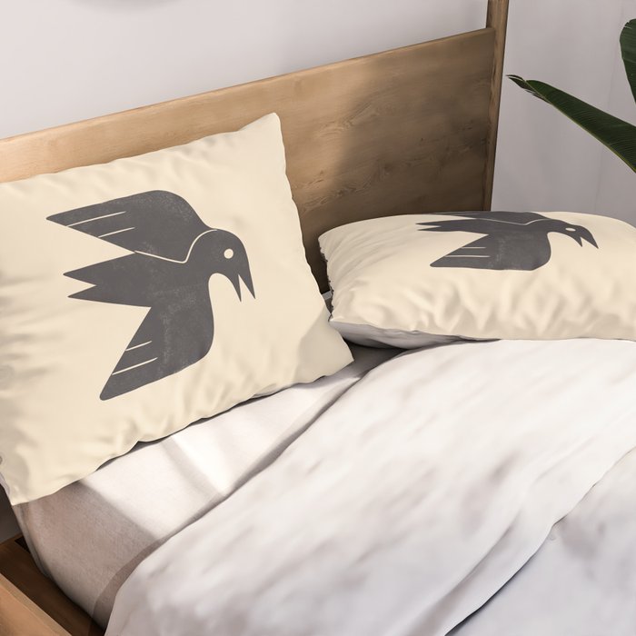 Minimal Blackbird No. 3 Pillow Sham Gallery Image 2