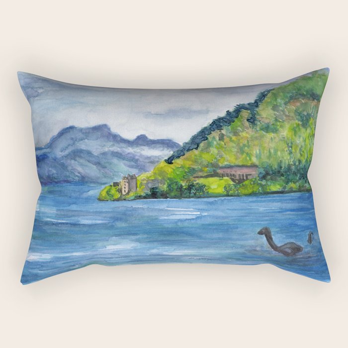 Loch Ness (with Nessie) Rectangular Pillow Gallery Image 1