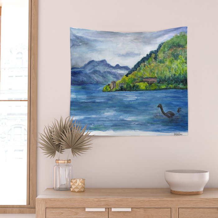 Loch Ness (with Nessie) Wall Tapestry Gallery Image 2