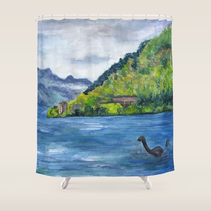 Loch Ness (with Nessie) Shower Curtain Gallery Image 1