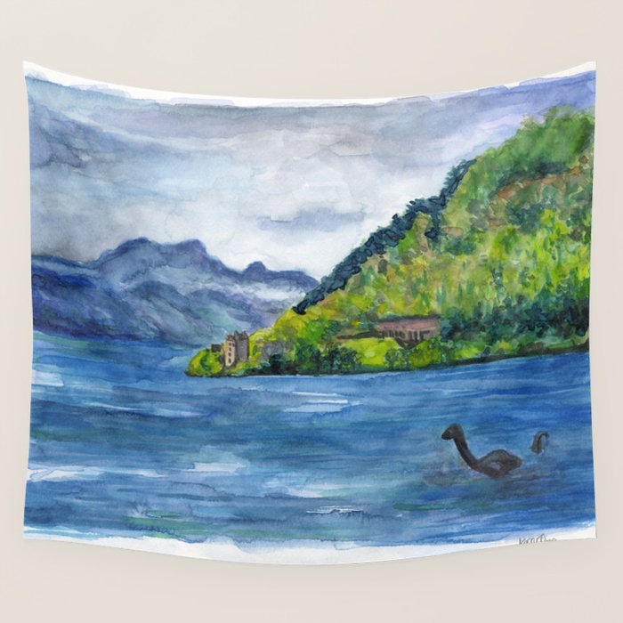 Loch Ness (with Nessie) Wall Tapestry Gallery Image 1