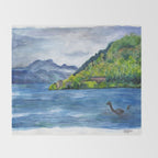 Loch Ness (with Nessie) Throw Blanket Gallery Image 2
