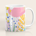 Tropical Spring | Pastel Quirky Modern Bohemian Jungle Botanical | Flamingo Palm Cockatoo Birds Coffee Mug Gallery Image 1