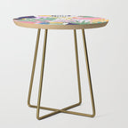 Tropical Spring | Pastel Quirky Modern Bohemian Jungle Botanical | Flamingo Palm Cockatoo Birds Side Table Gallery Image 1