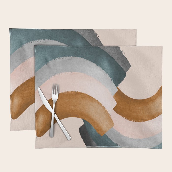 Brushstroke rainbows Placemat Gallery Image 1
