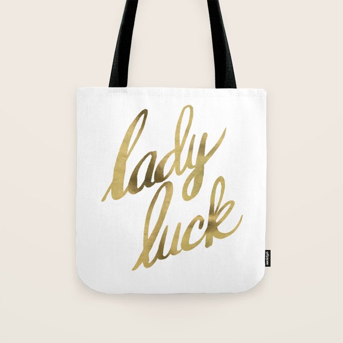 Lady Luck - Gold Ink Tote Bag Gallery Image 1