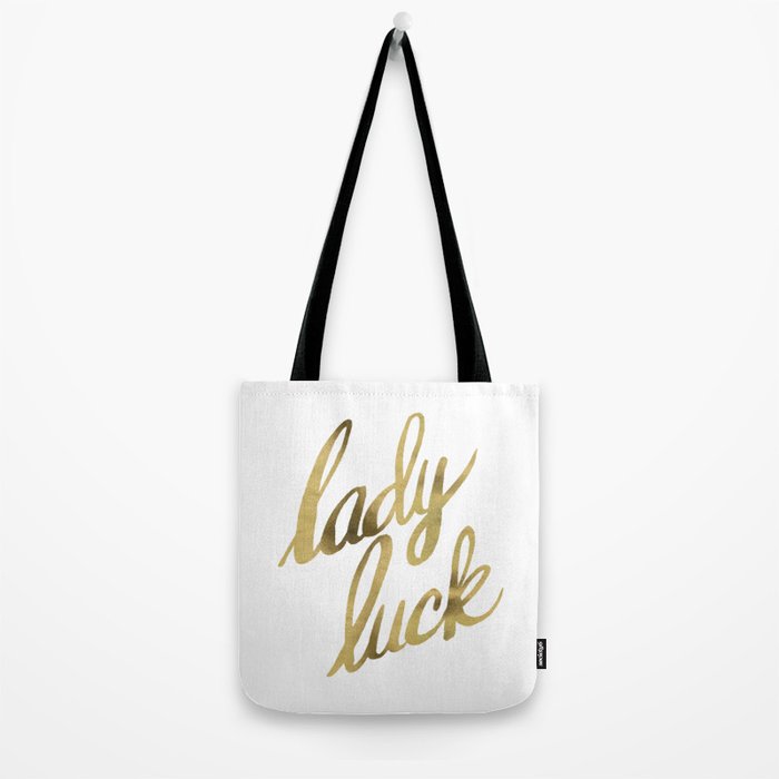 Lady Luck - Gold Ink Tote Bag Gallery Image 2
