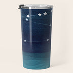Garlands of stars, watercolor teal ocean Travel Mug Gallery Image 3