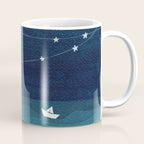 Garlands of stars, watercolor teal ocean Coffee Mug Gallery Image 1