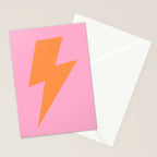 Orange Lightning on Pink Stationery Card Gallery Image 2