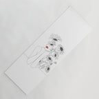 Minimal Line Art Girl with Sunflowers Yoga Mat Gallery Image 1