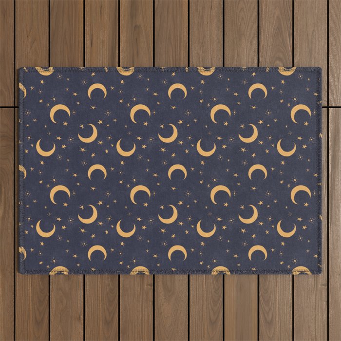 Goodnight Sky - Midnight and gold Outdoor Rug Gallery Image 1
