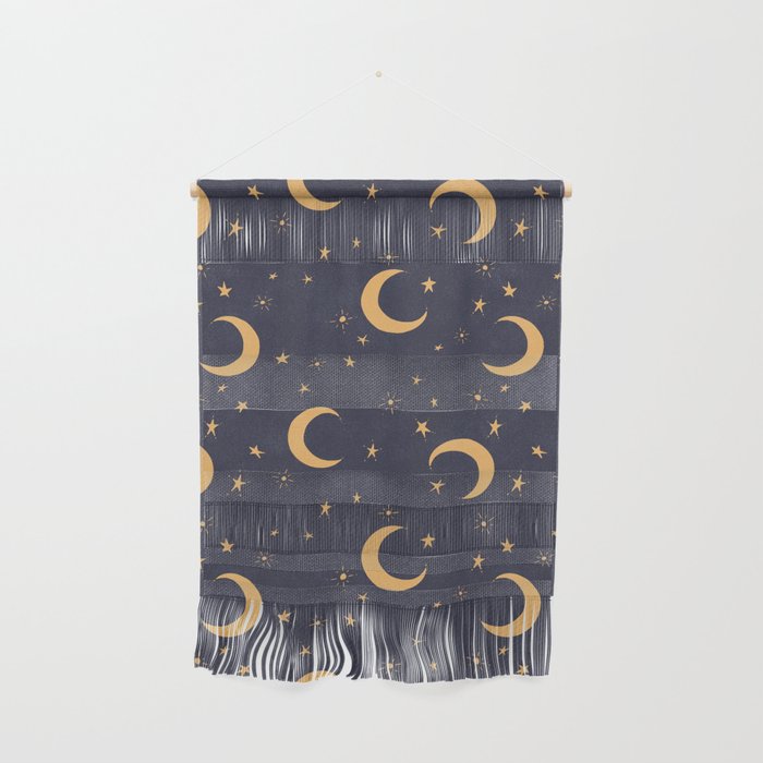 Goodnight Sky - Midnight and gold Wall Hanging Gallery Image 1