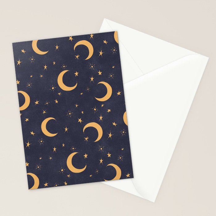 Goodnight Sky - Midnight and gold Stationery Card Gallery Image 2